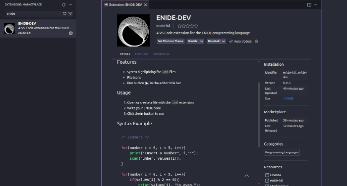 enide-dev-extension-download-screen